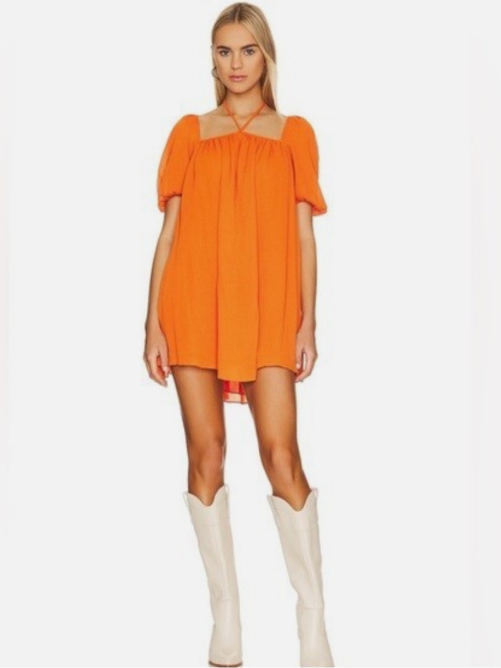 Revolve x Anna Nata orange mini dress